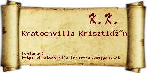 Kratochvilla Krisztián névjegykártya